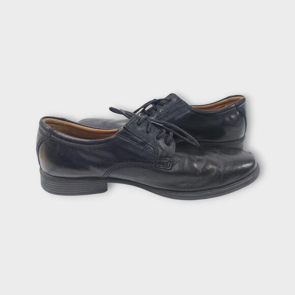 Mens Clarks Soft Cushion Black Dress Shoes Scuff on Left Toe Size 8M - Picture 6 of 13